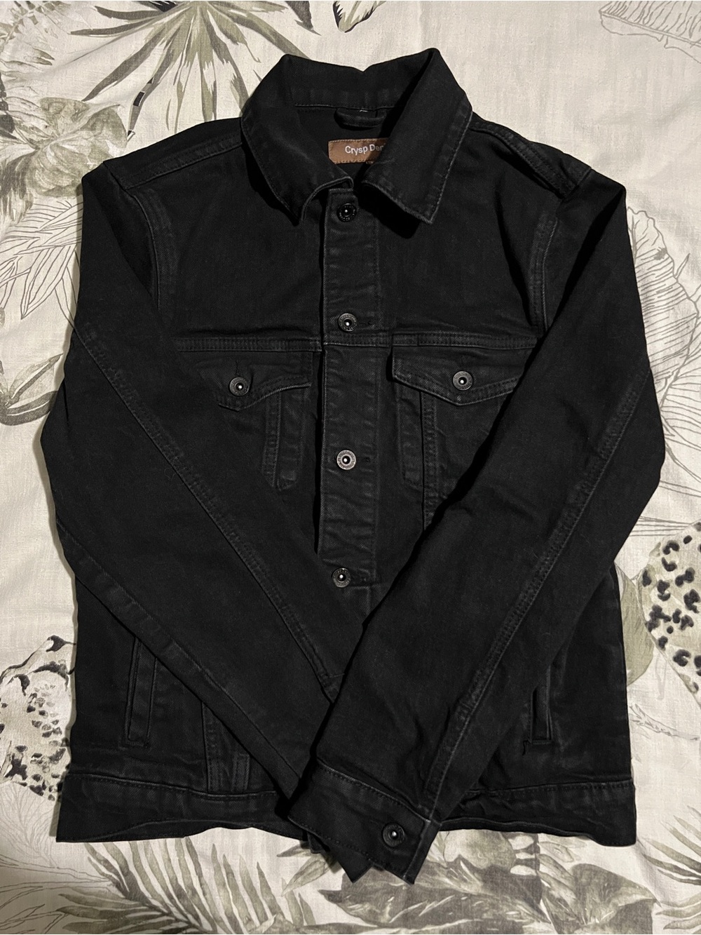 Men’s Crysp Denim Button Down Jacket, Slim Fit, Medium